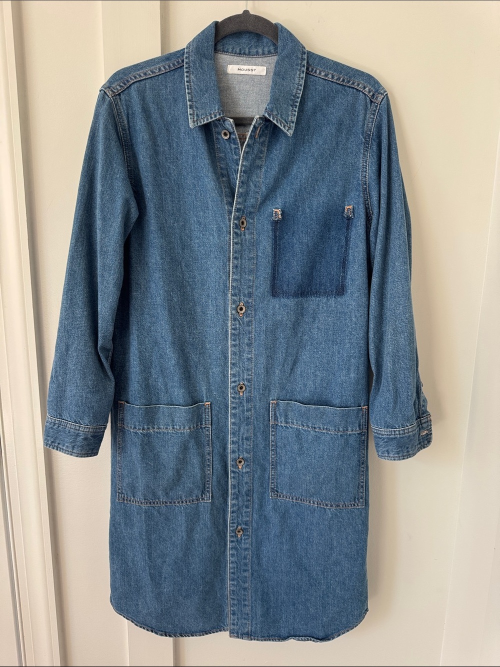 Mousy Denim Button Front Dress M